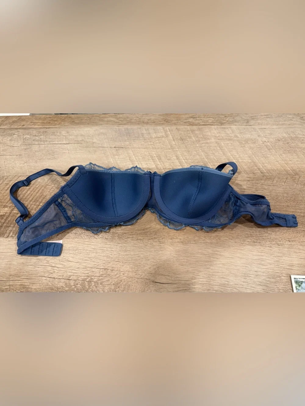 Victoria’s Secret Unlined Lace Balconette Bra-Women Intimates 32C-Teal Blue